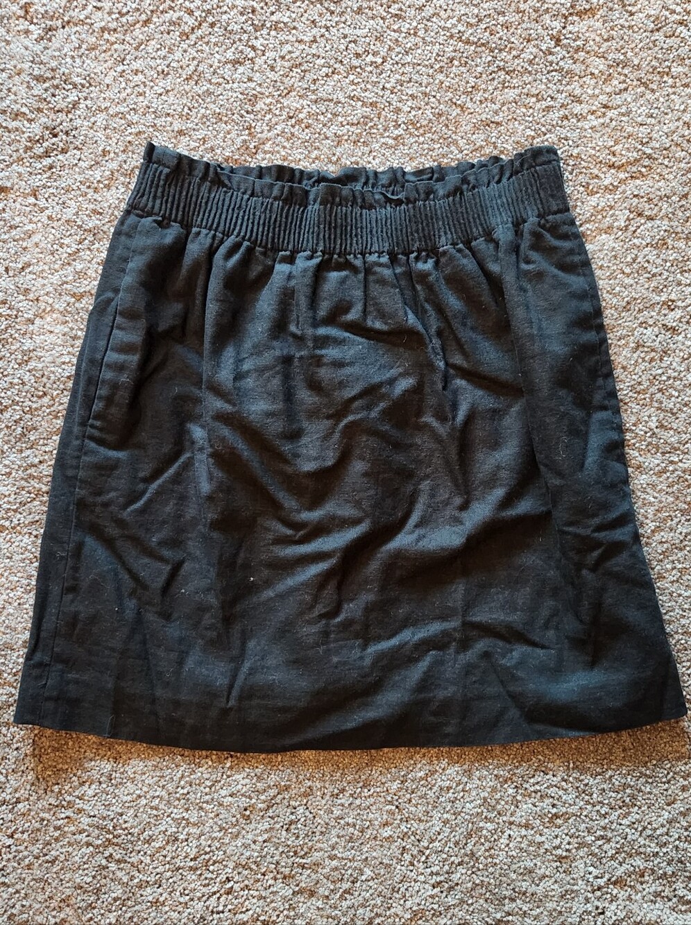 J. Crew Black Elastic-Waist Mini Skirt with Pockets